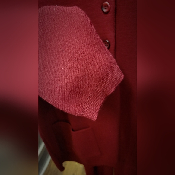 Karen Lessly Burgandy Cardigan Sweater & Pants Large - Picture 4 of 12